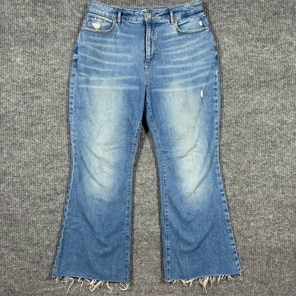 Made and Loved LOFT Womens Curvy High Waist Sandal Flare Jeans Size 29/8 Blue
